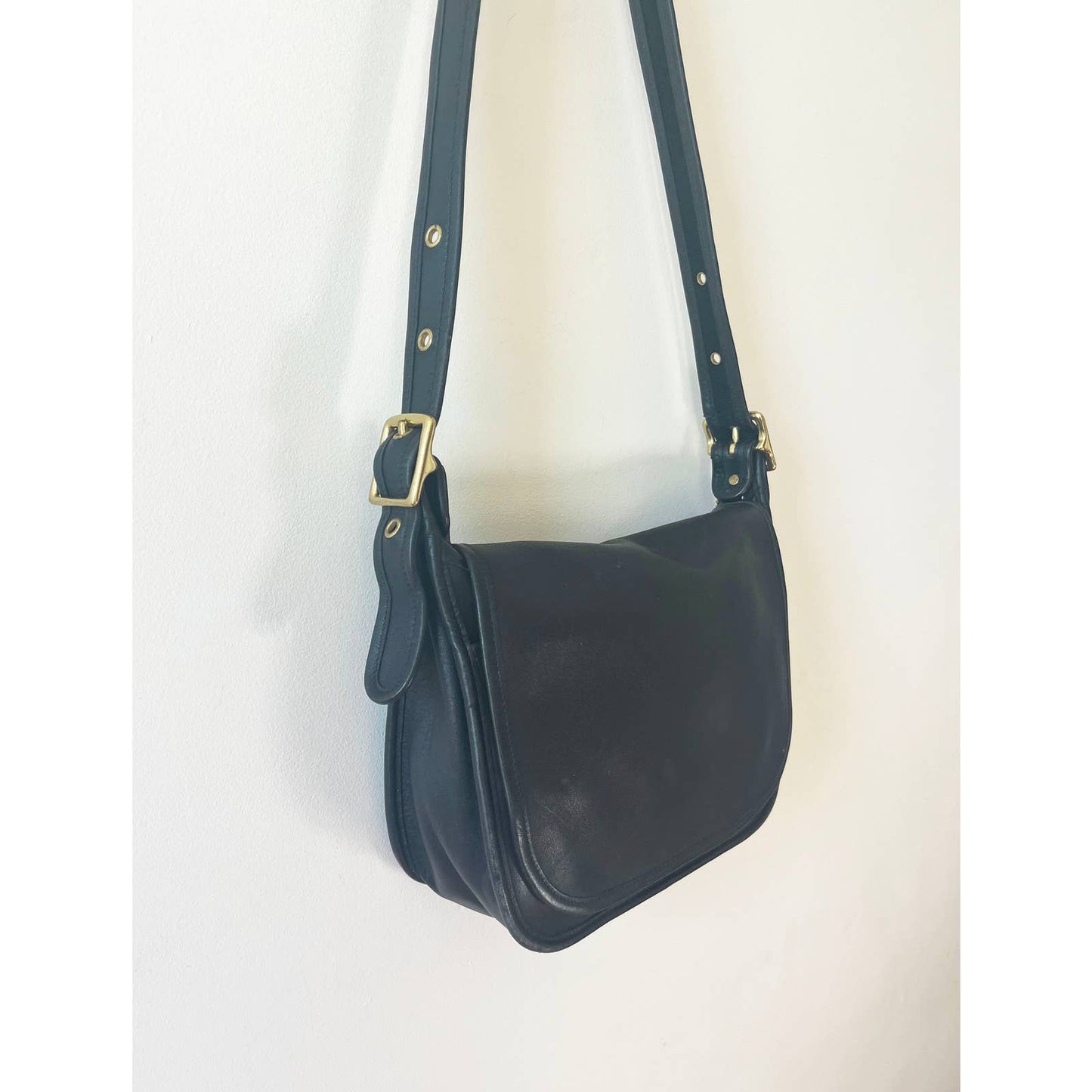Vintage 90s Coach Legacy Black Leather Shoulder Cross Body Bag