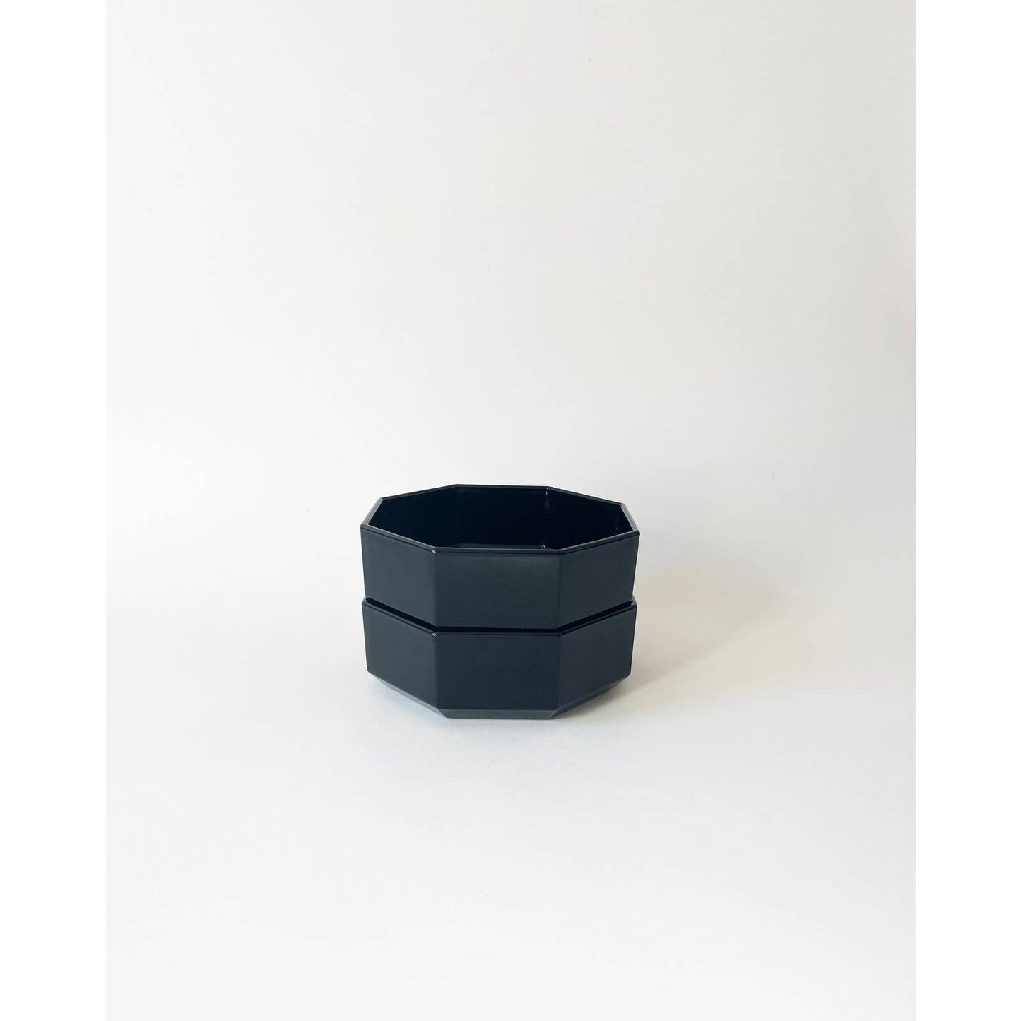 Vintage Black Hex Stacking Glass Dish