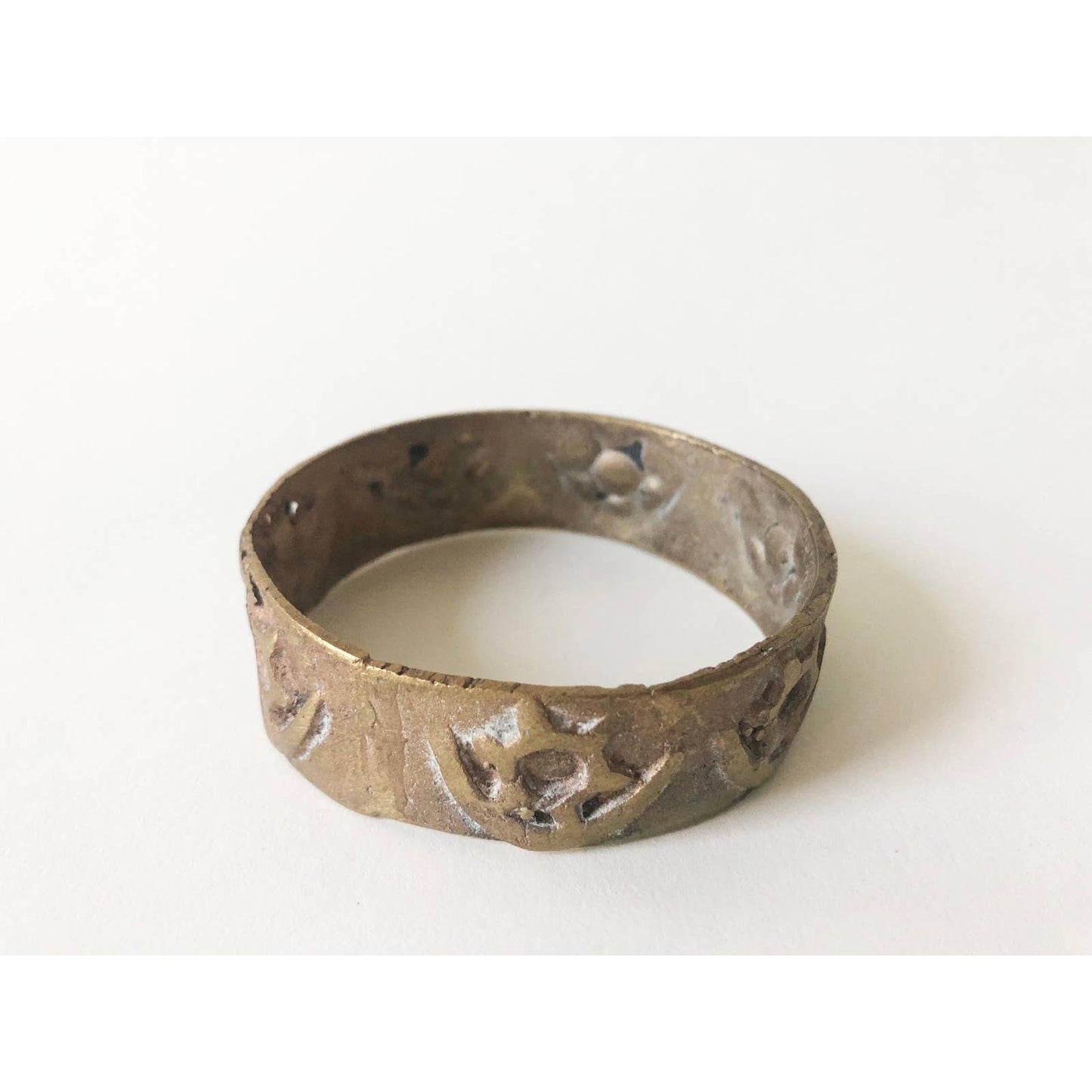 Vintage Brass Bangle Bracelet w/ Hyroglific Eye Design