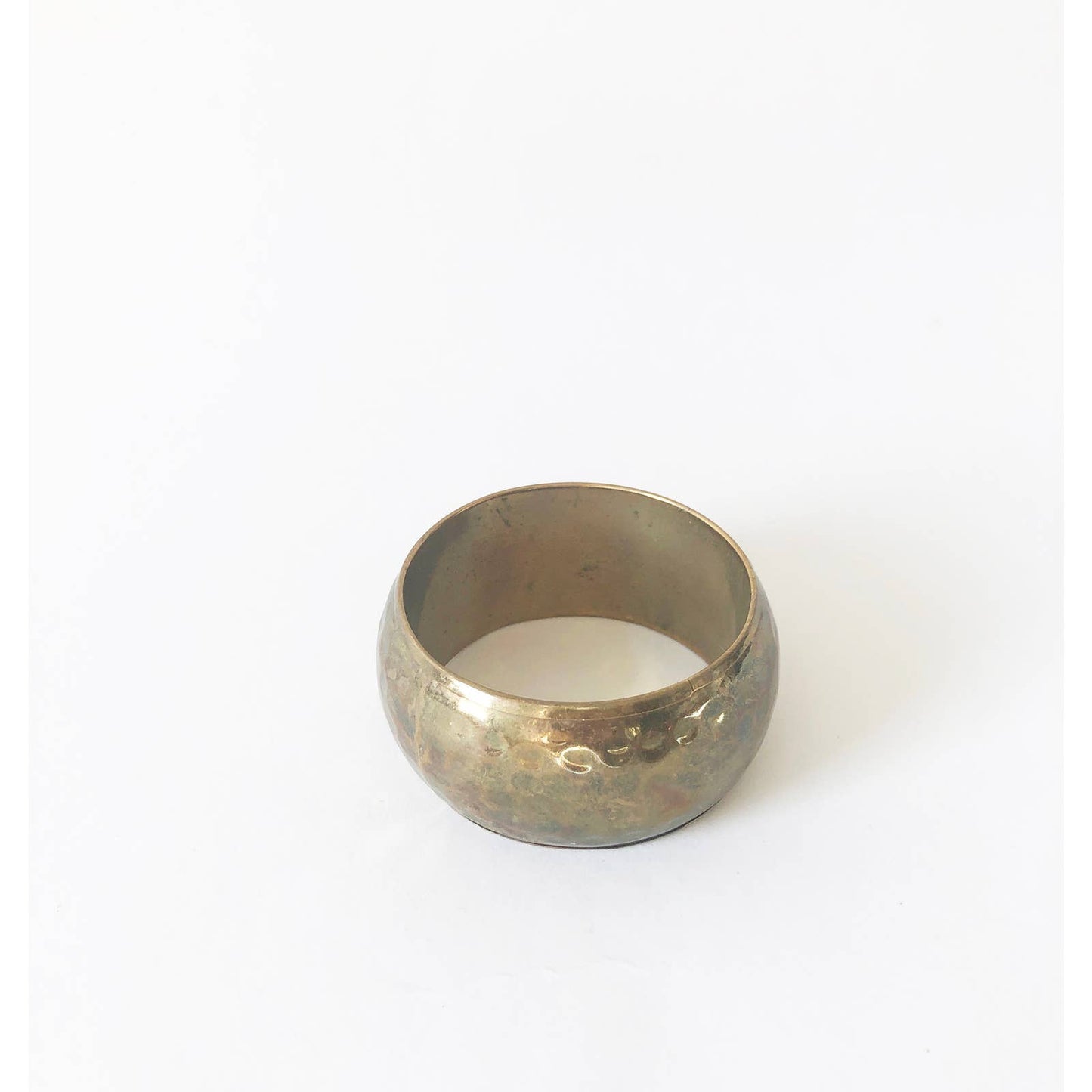 Vintage Brass Hammered Wide Bangle