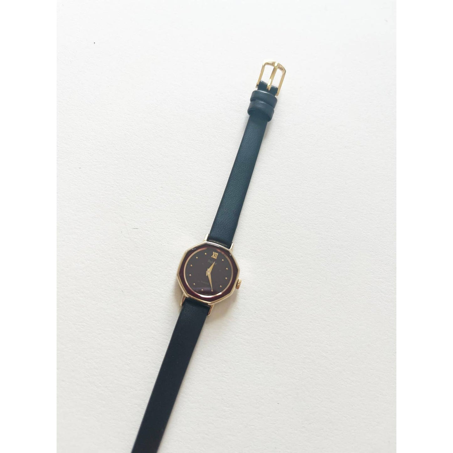 Vintage Maroon Leather Pulsar Watch with Gold
