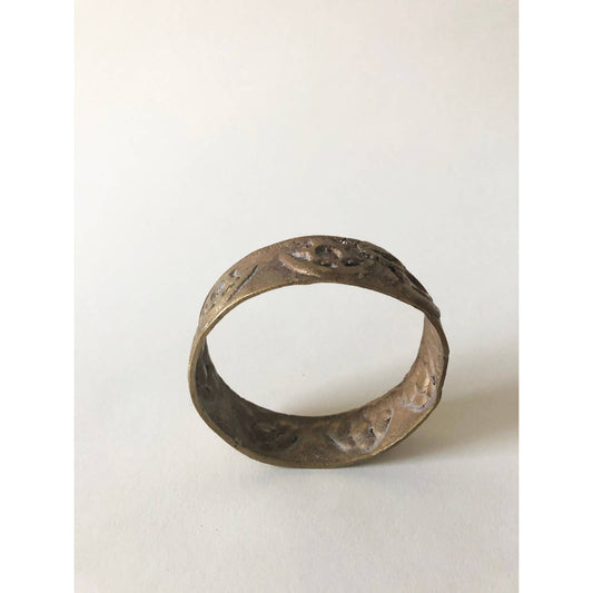 Vintage Brass Bangle Bracelet w/ Hyroglific Eye Design