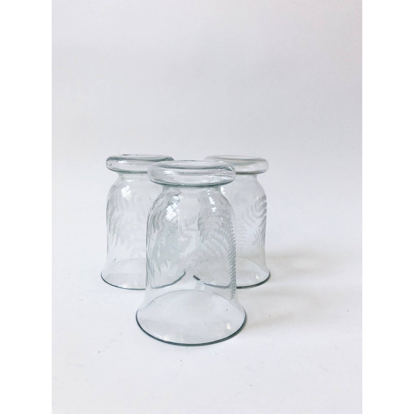 Vintage Embossed Leaf Tumblers | Set of 3 Vintage Glassware