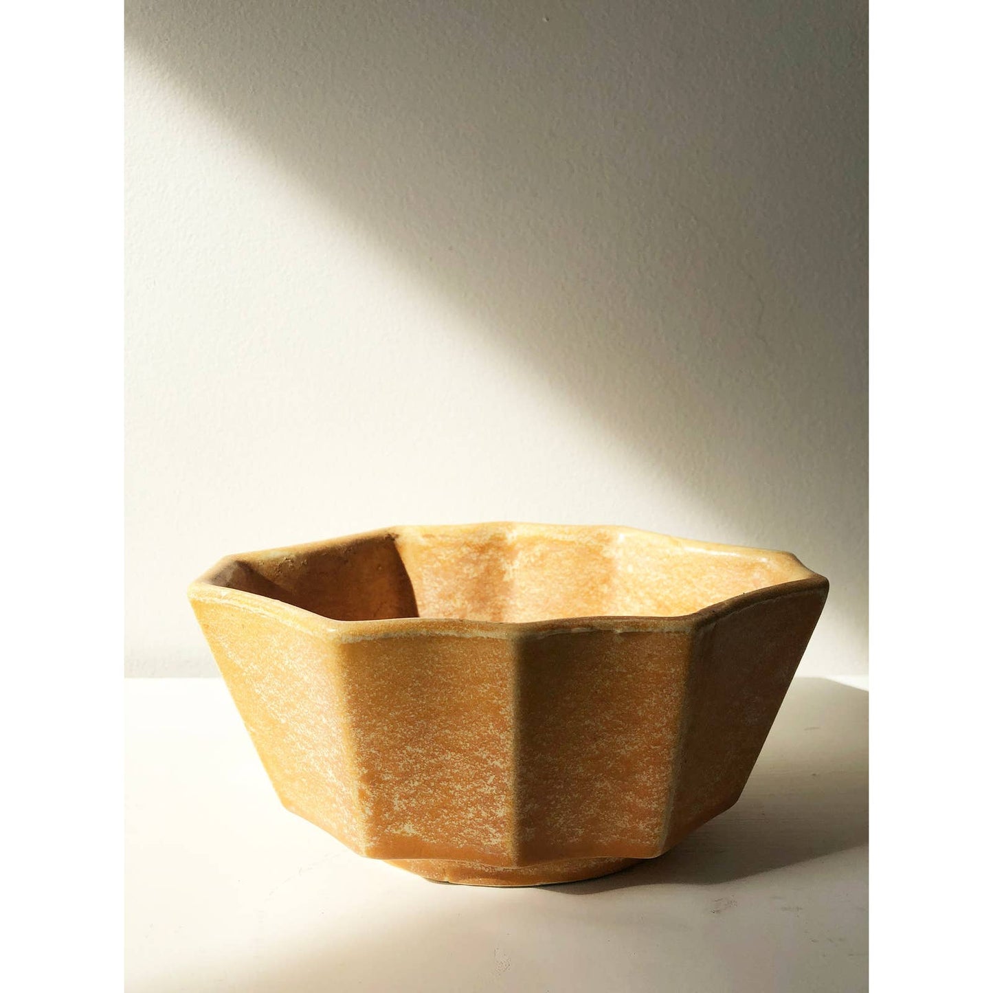 USA Mid-Century Planter | Orange Sponge Vintage Floral Pottery | USA 447 | Small Fluted Scalloped Shape Flower Vase