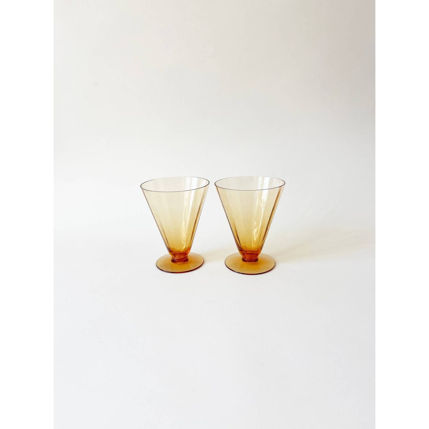 Vintage Burnt Orange Cocktail Drinking Glasses - Set of 2