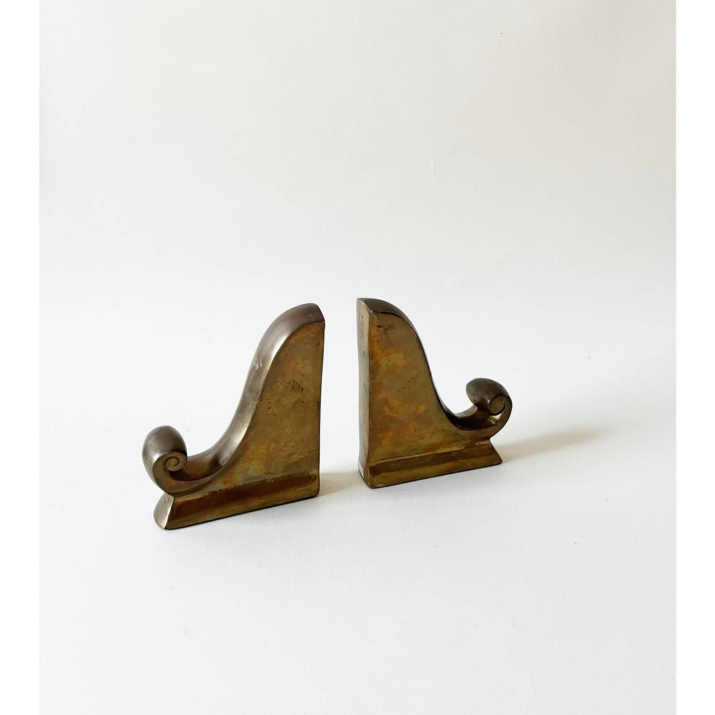 Solid Brass Scrolled Book Ends