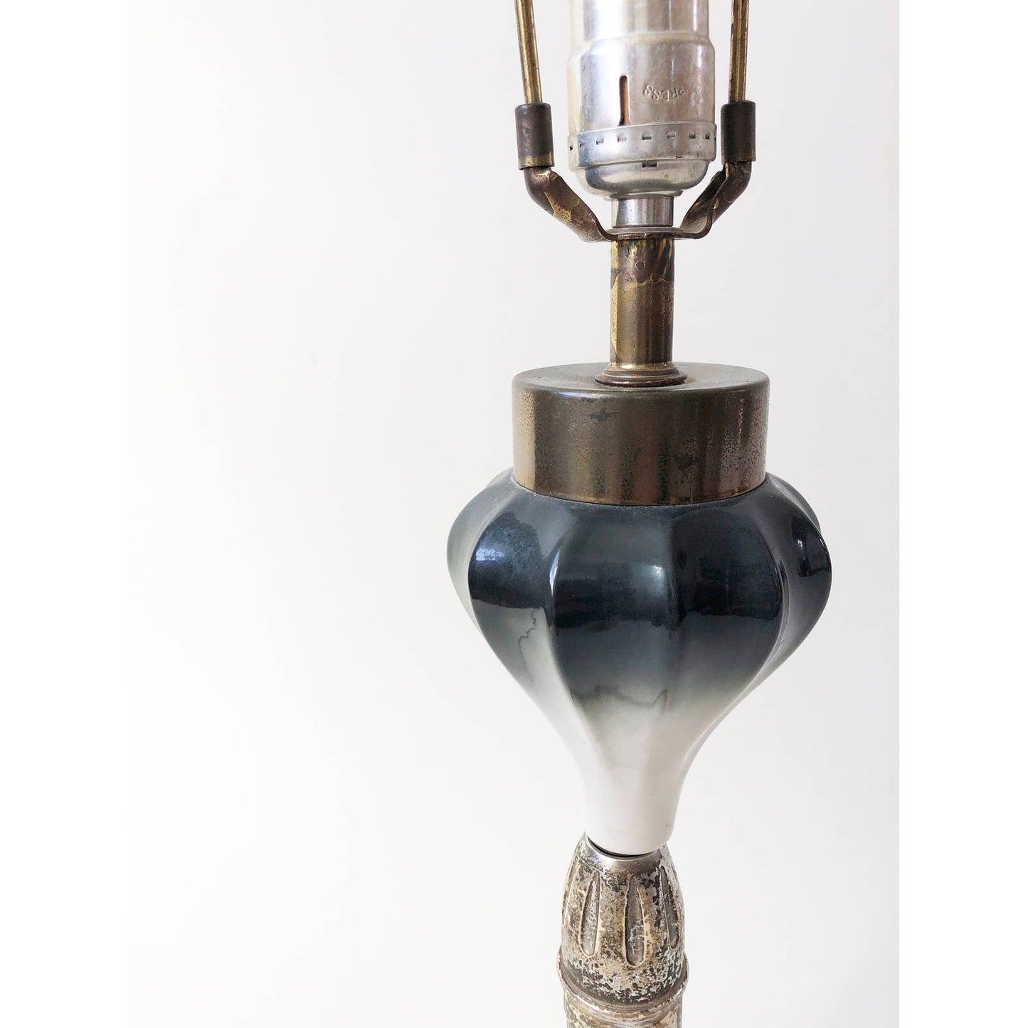 Ceramic Black and White Ombre Lamp - Vintage