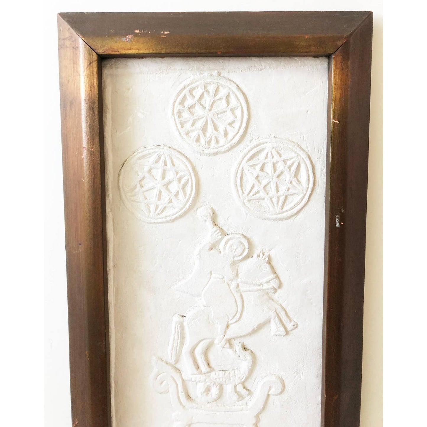 Vintage Celtic Cement Relief Plaque Wall Hanging
