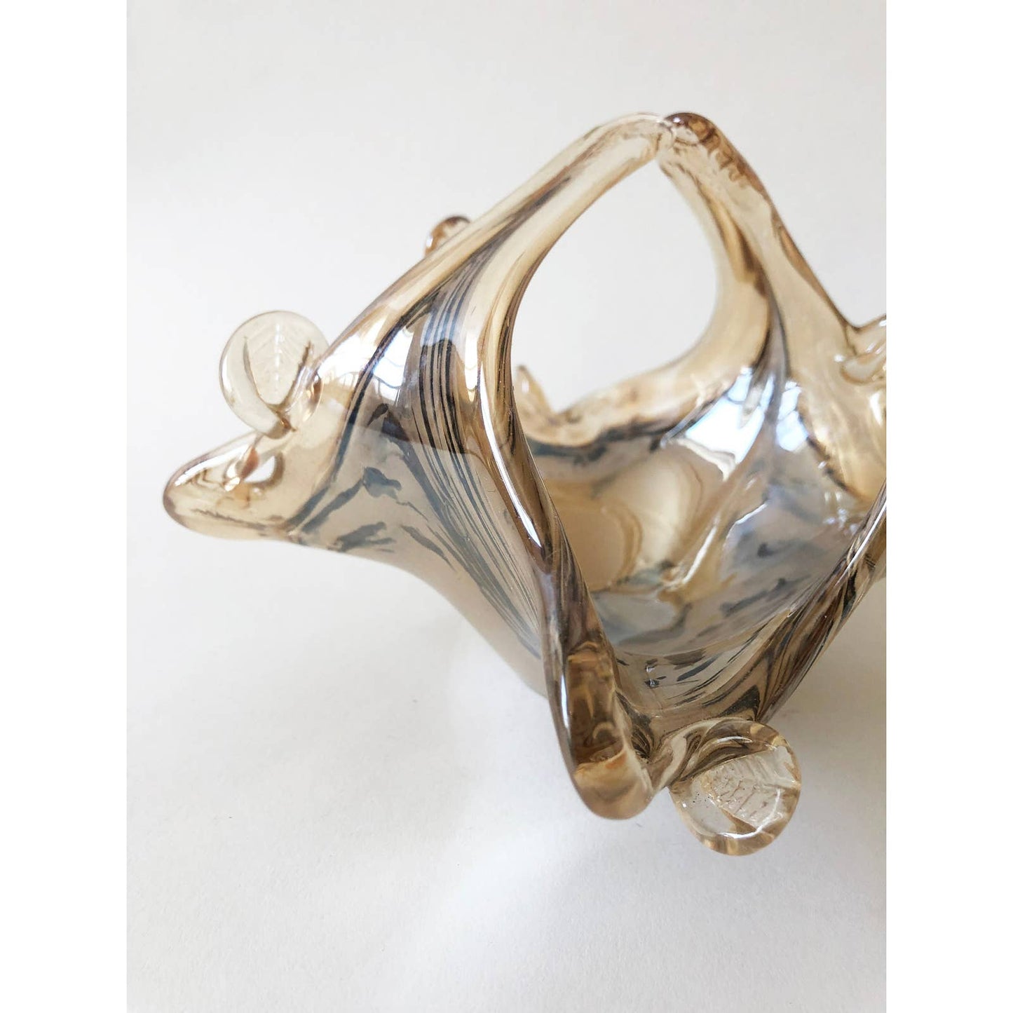 Vintage Handblown Vetro Eseguito Secondo La Tecnica Murano Art Bowl