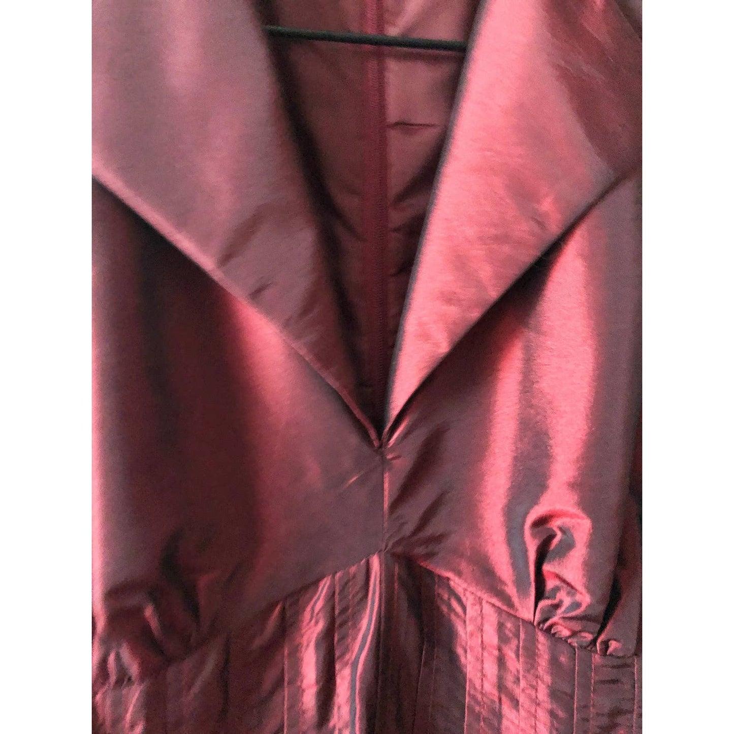 Vintage Collared Shiny Pink Red Evening Dress