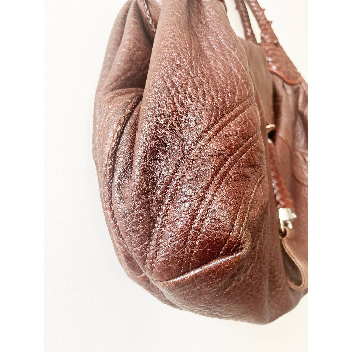 Vintage FENDI Spy Brown Authentic Leather Boho Bag