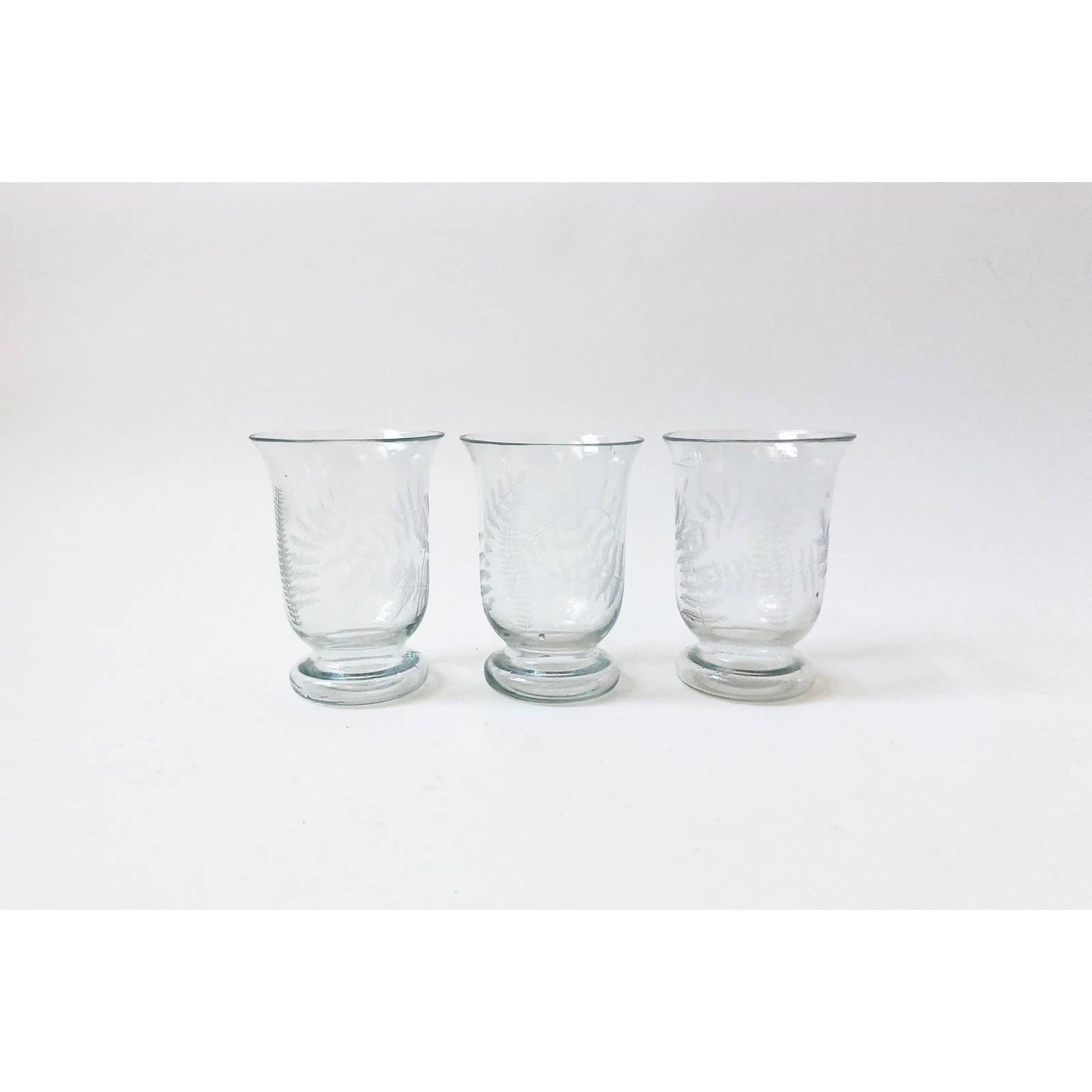 Vintage Embossed Leaf Tumblers | Set of 3 Vintage Glassware