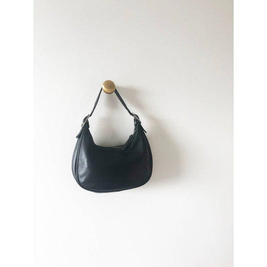 Vintage Black Coach Shoulder Bag | Silver Buckle Ergo Style Coach Bag | Y2k Modern Purse