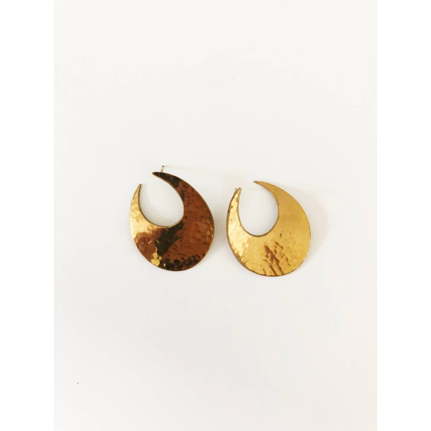 Hammered Brass Statement Earrings