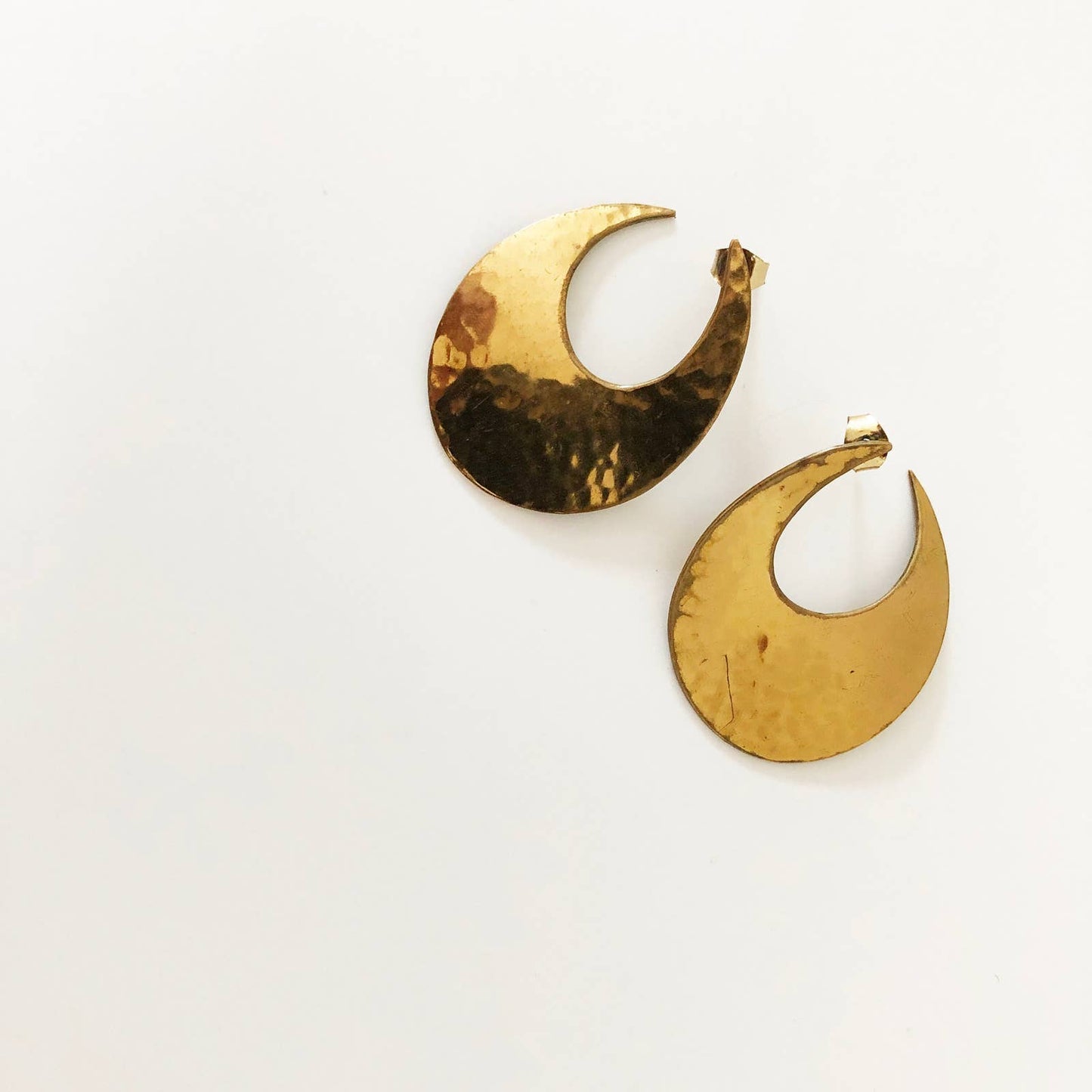 Hammered Brass Statement Earrings