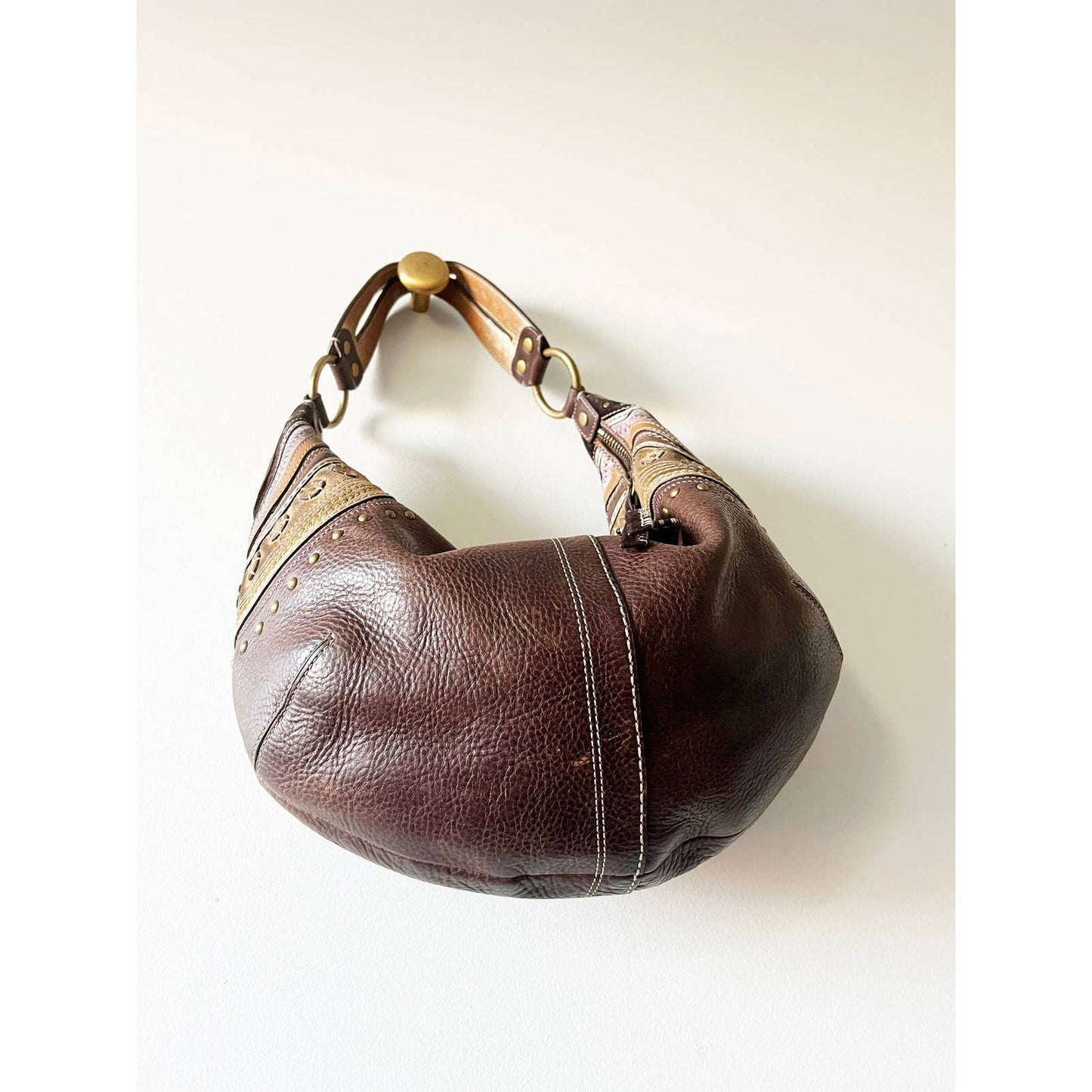 Vintage Coach Large Boho Brown Leather Bag