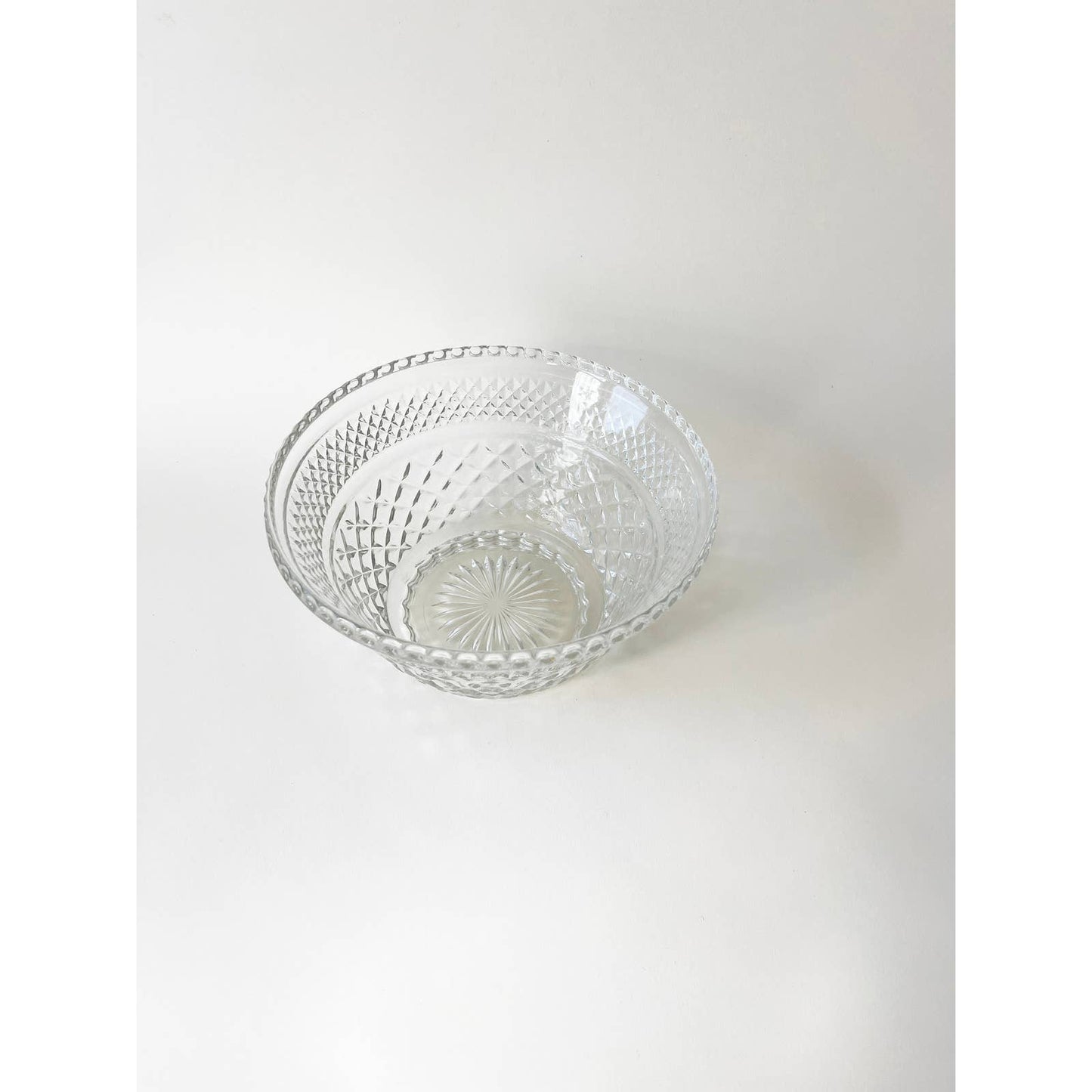 Vintage Clear Glass Classic Mixing Bowl