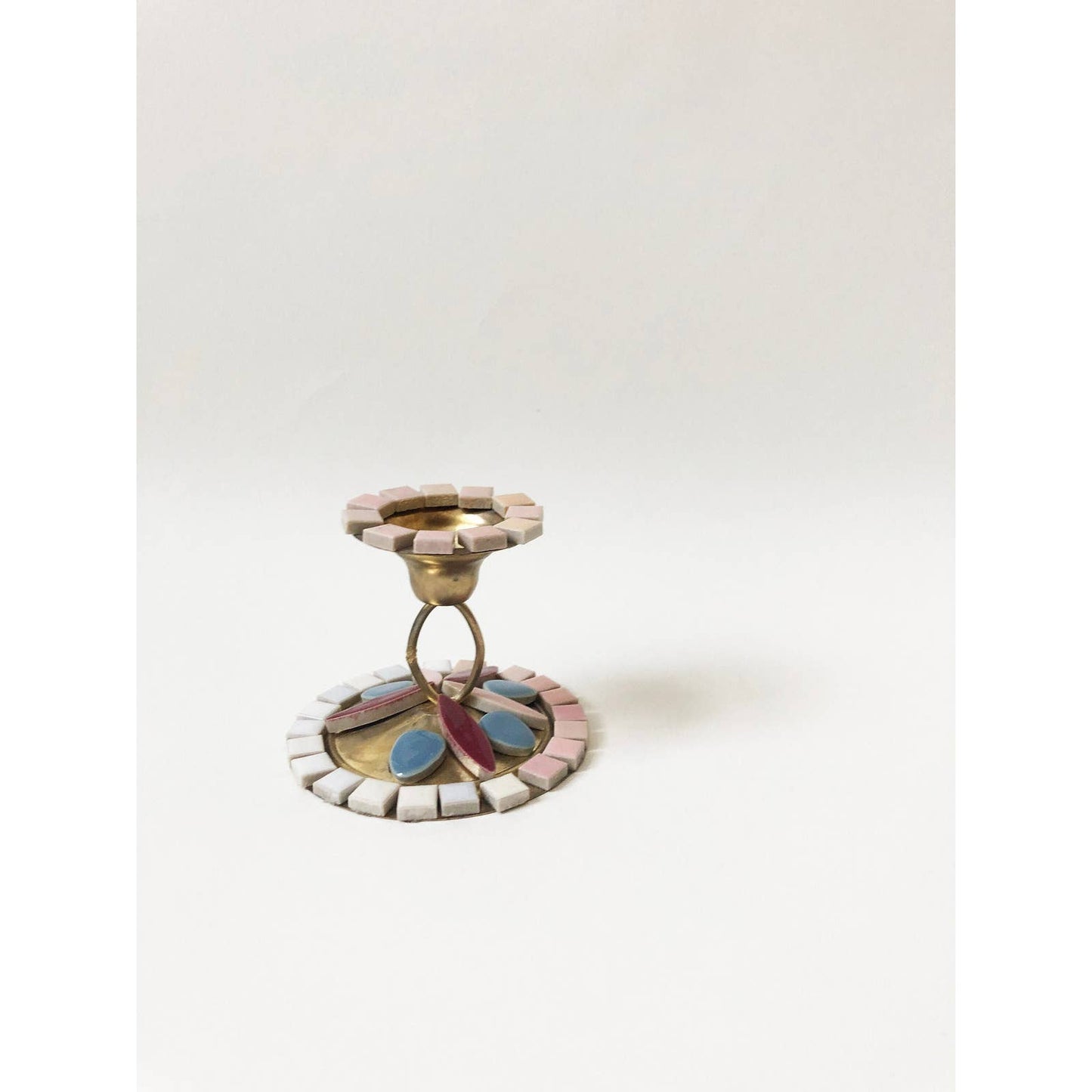 Vintage Unique Tile Candlestick Holder