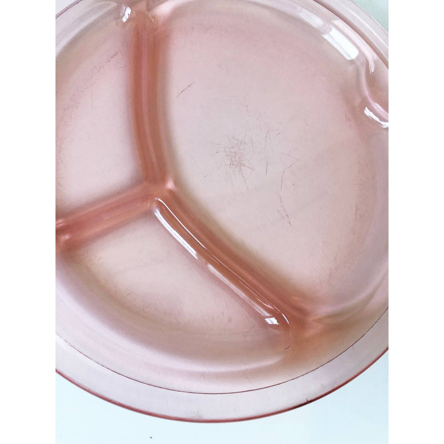 Vintage Pink Glass Heavy Duty Set of 4 Plates