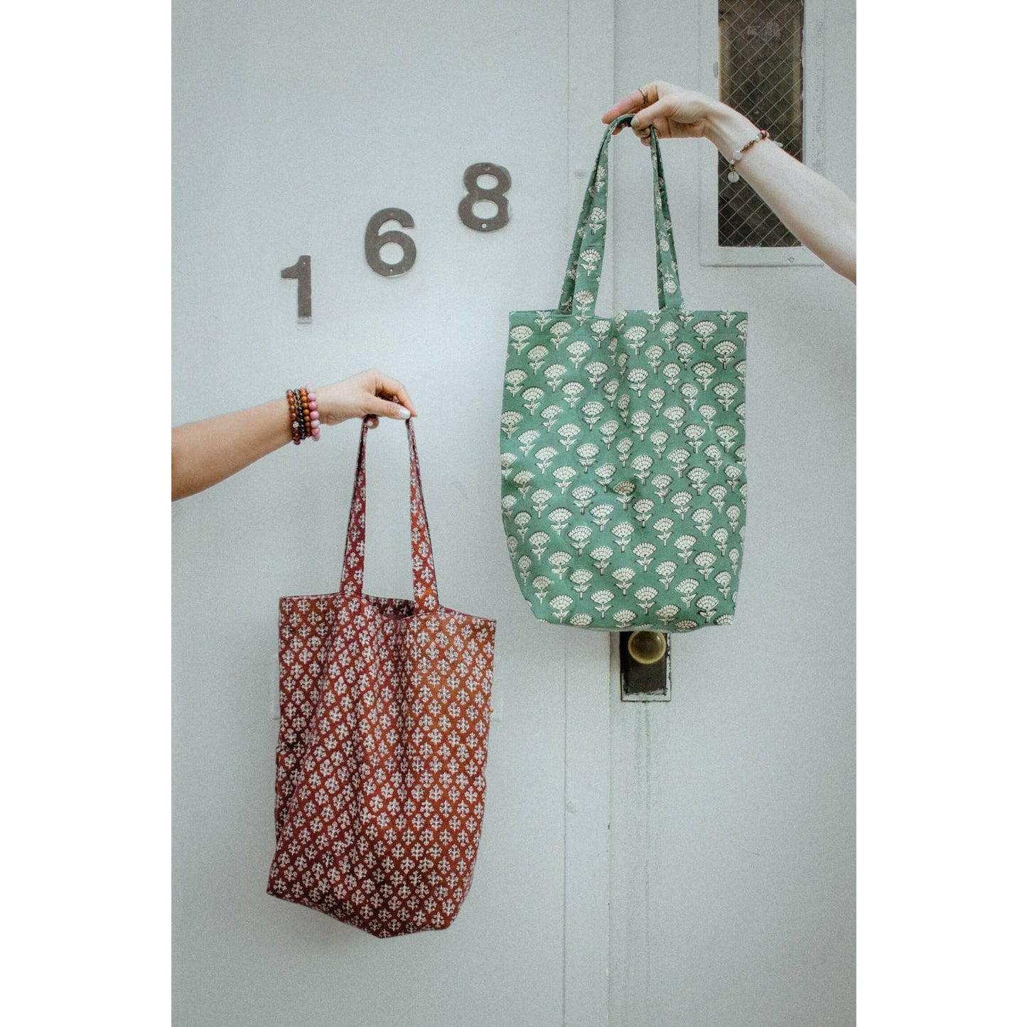 Brown Boho Print Tote Bag