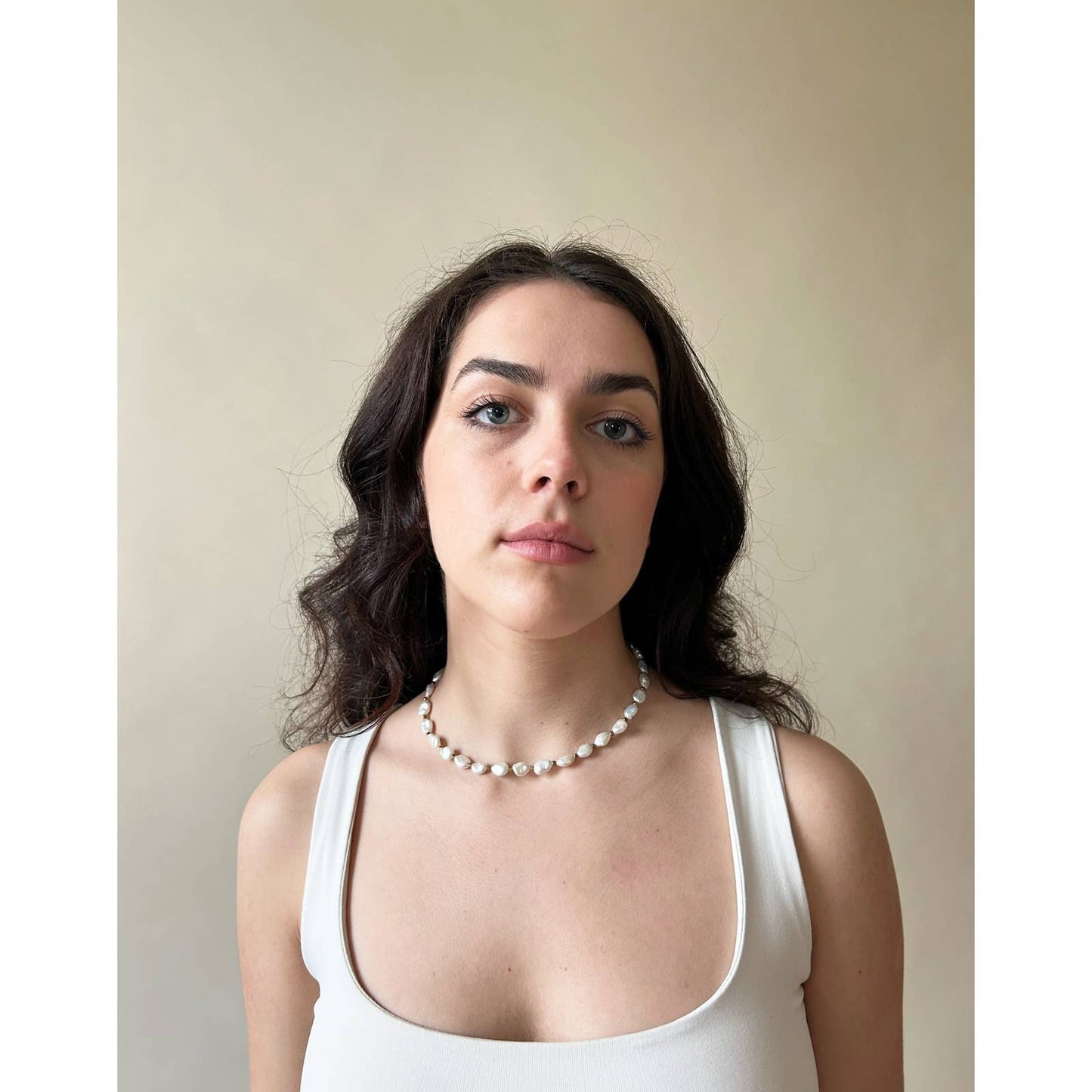 Handmade Large Freshwater Pearl Stone Heart Charm Necklace