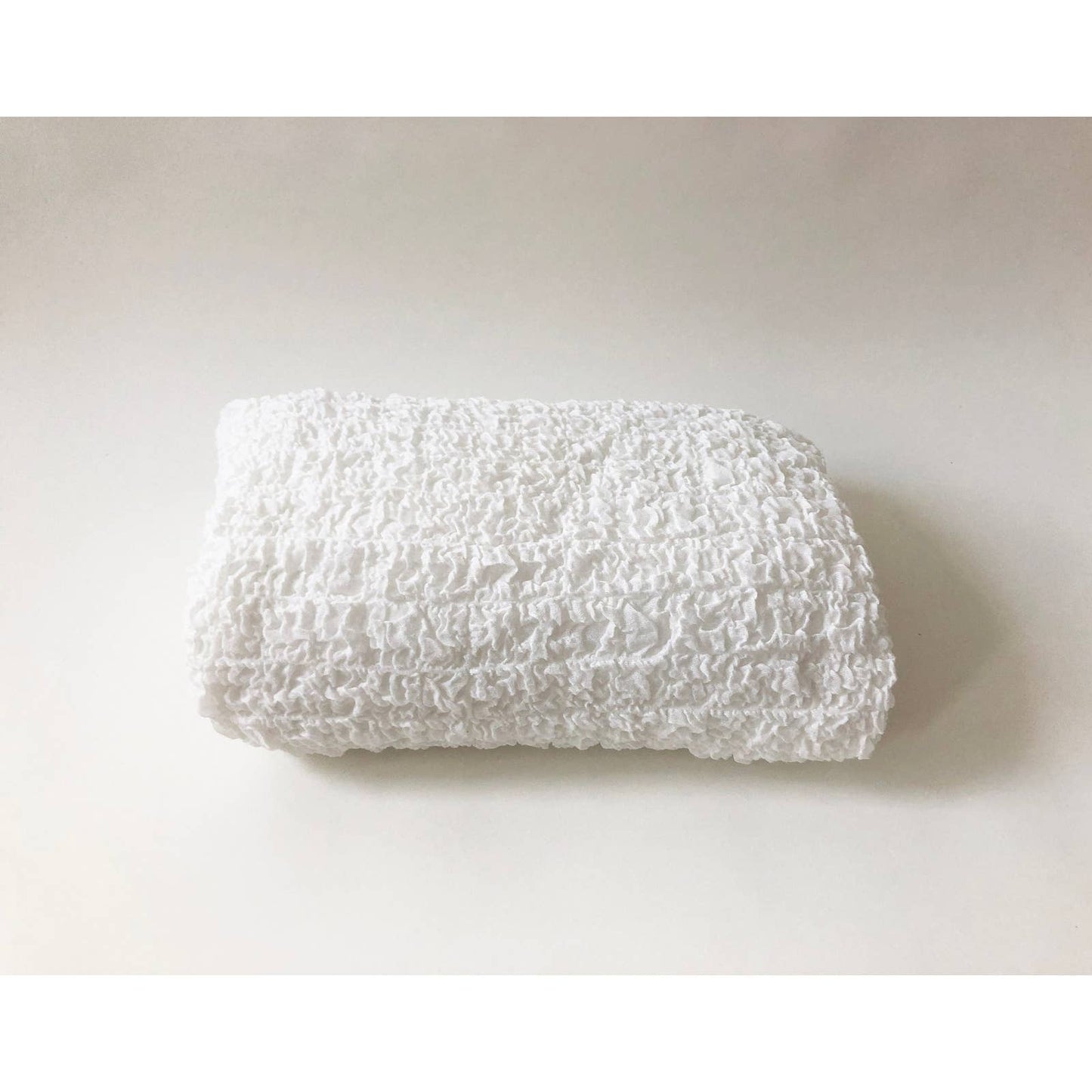 Vintage Scrunch Linen Bedcover | White Linen King Coverlet