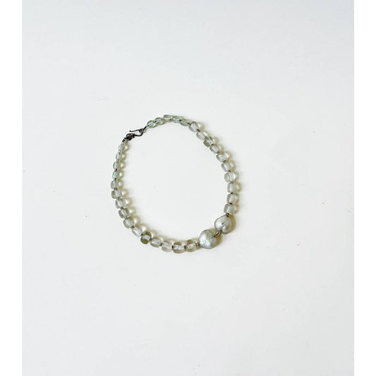 Vintage Clear Glass Beaded Choker Necklace