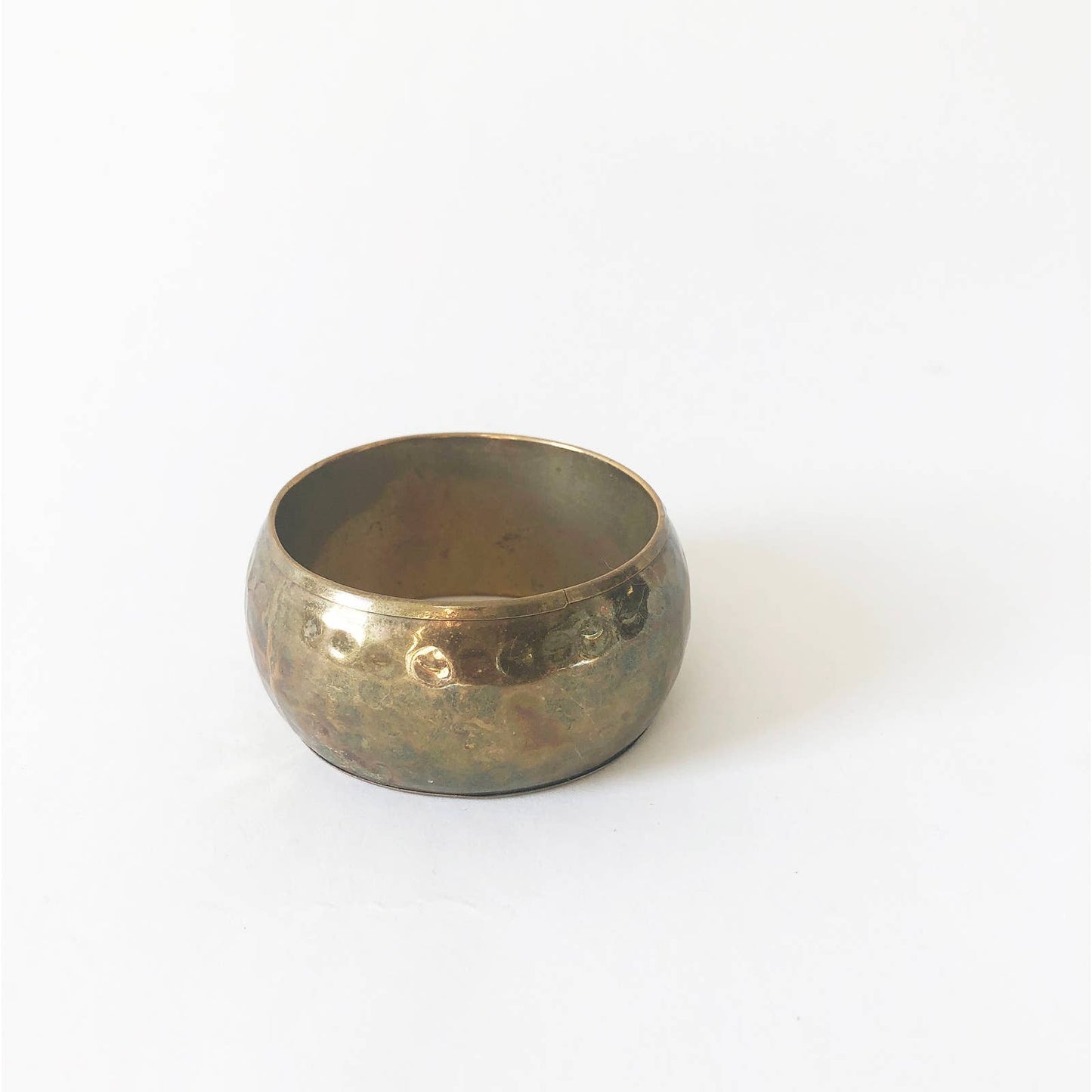 Vintage Brass Hammered Wide Bangle