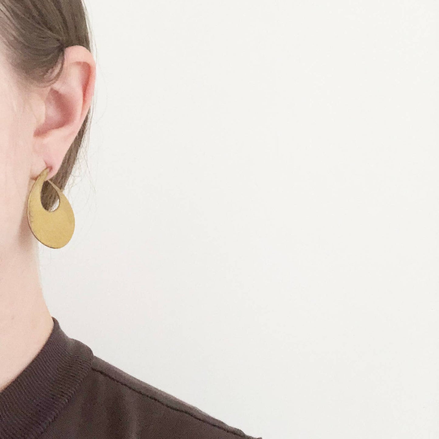 Hammered Brass Statement Earrings