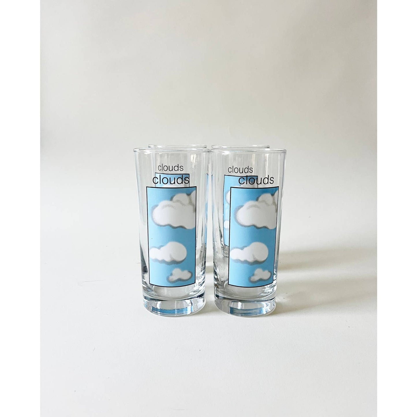 Vintage Rare Libbey Cloud Drinking Glasses Set of 4