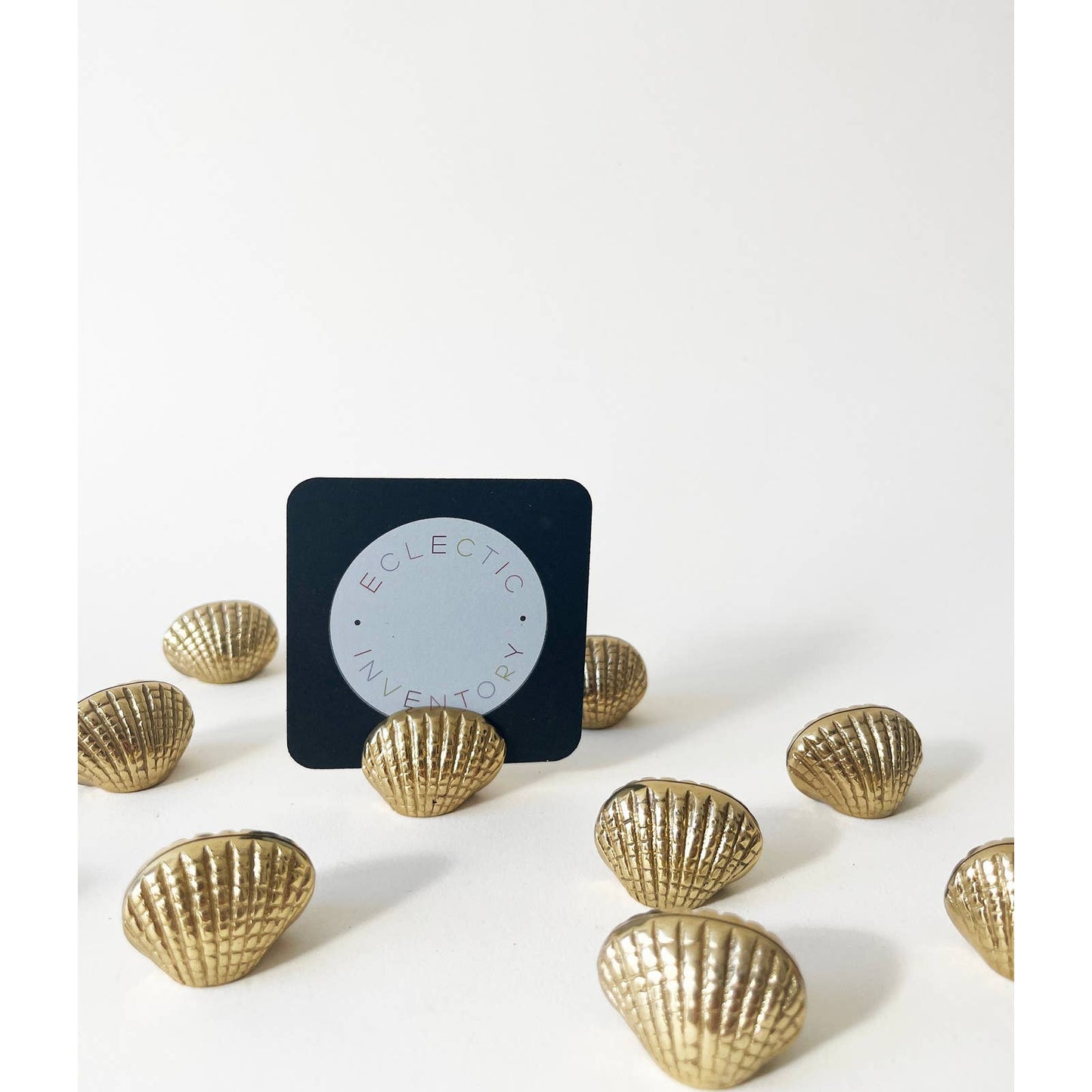Vintage Brass Shell Mini Card Holder