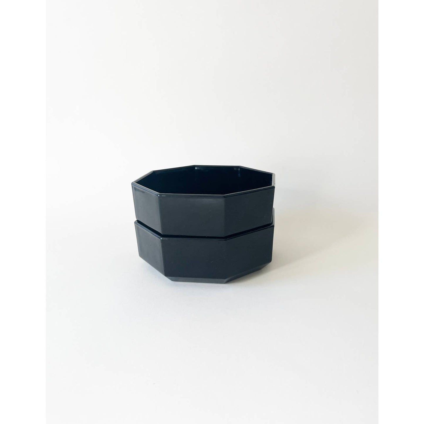 Vintage Black Hex Stacking Glass Dish