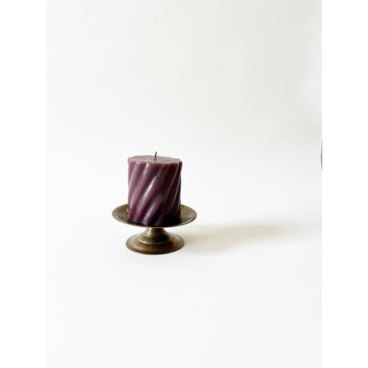 Vintage Brass Pillar Candlestick Holder with Spike
