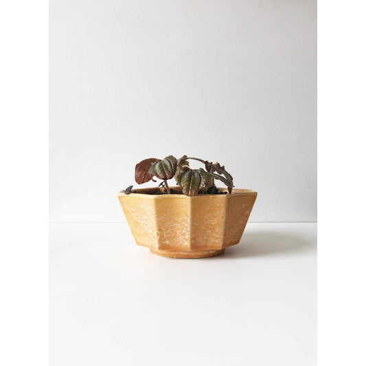 USA Mid-Century Planter | Orange Sponge Vintage Floral Pottery | USA 447 | Small Fluted Scalloped Shape Flower Vase