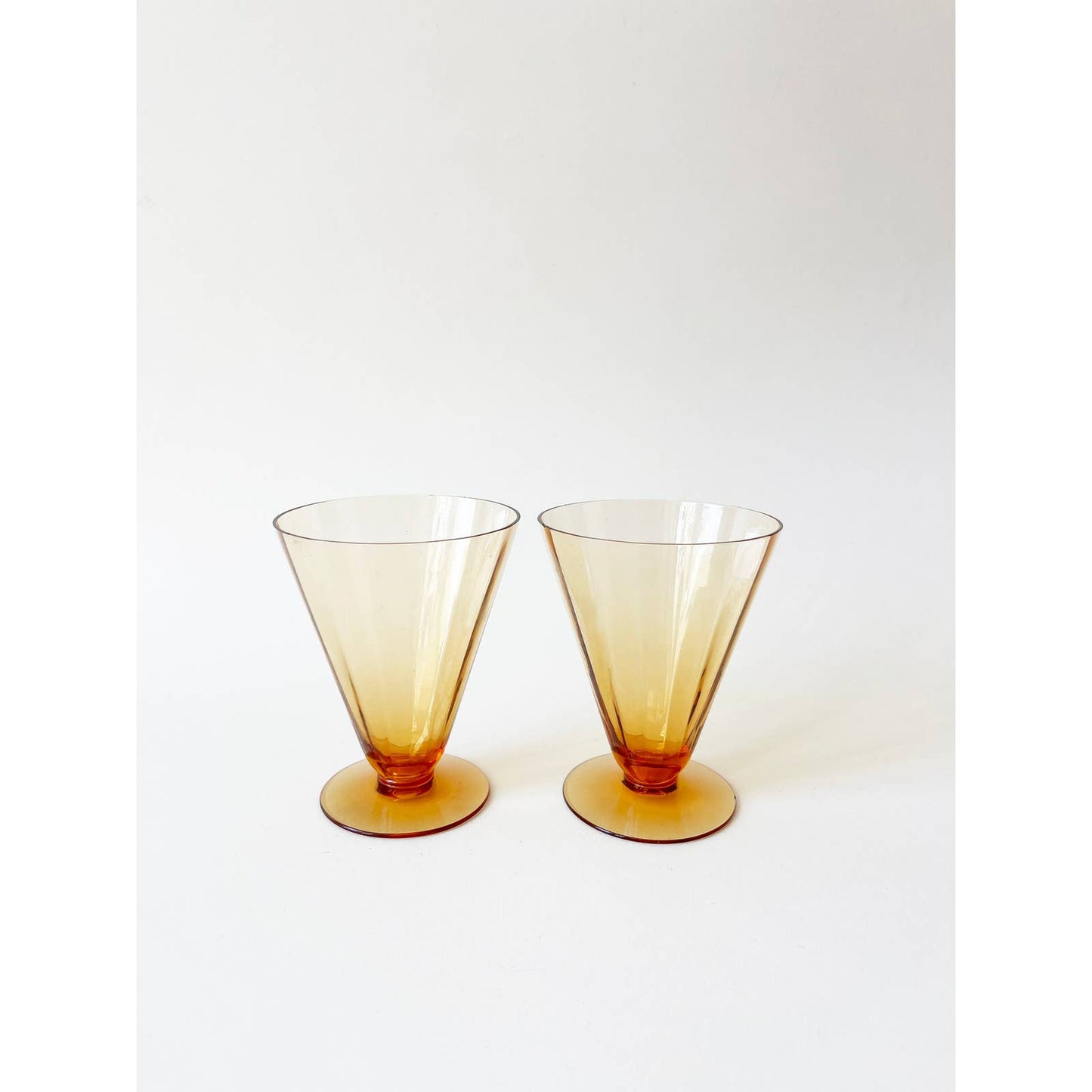 Vintage Burnt Orange Cocktail Drinking Glasses - Set of 2