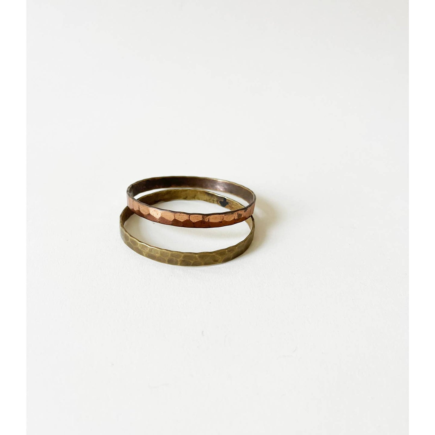 Vintage Small Brass and Copper Bangle Pair