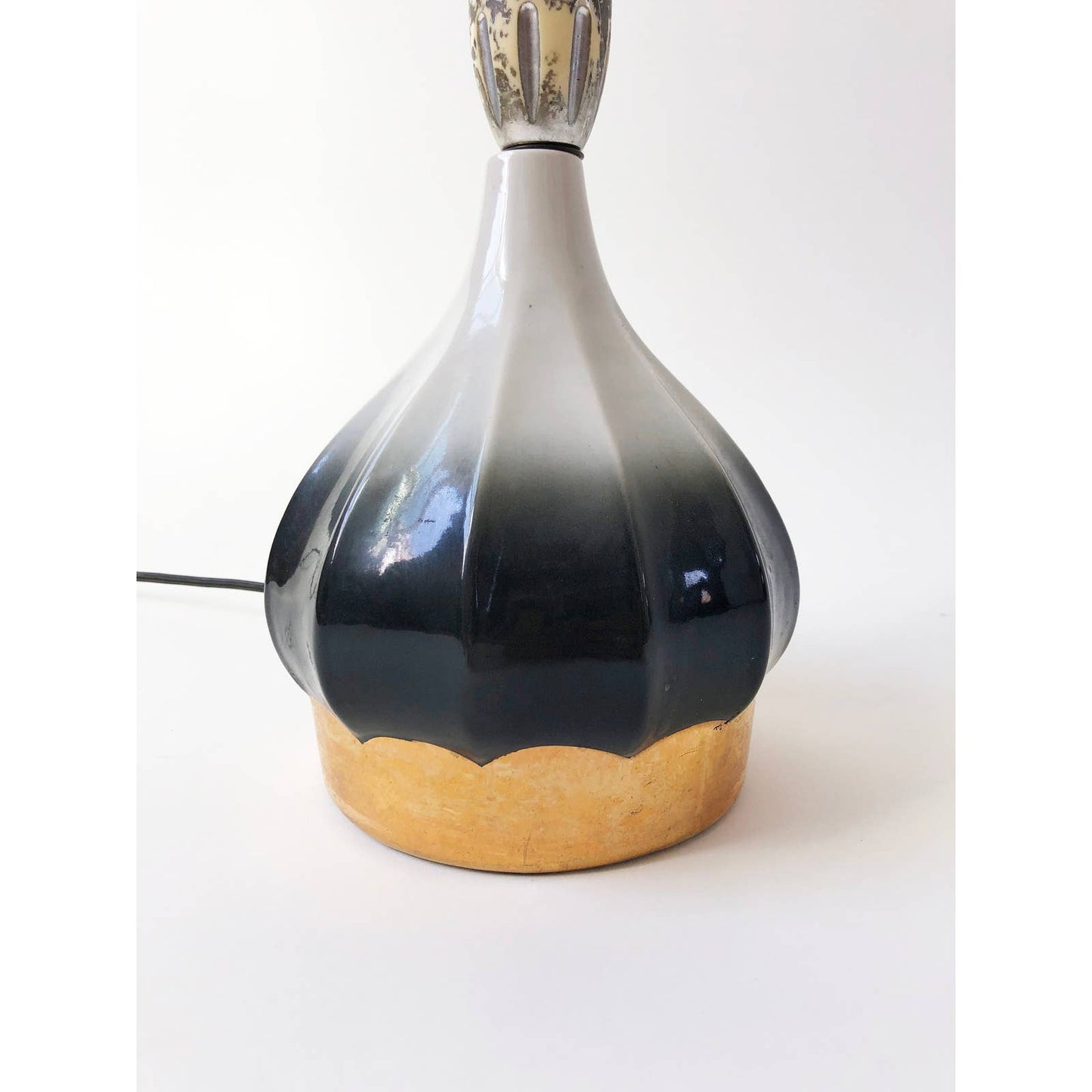 Ceramic Black and White Ombre Lamp - Vintage
