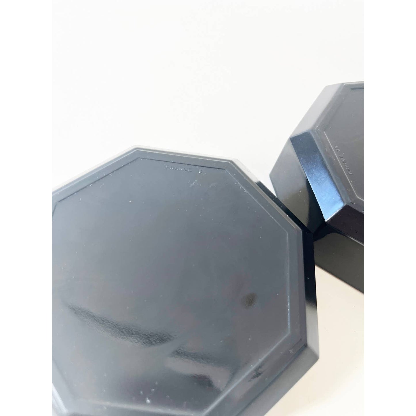Vintage Black Hex Stacking Glass Dish