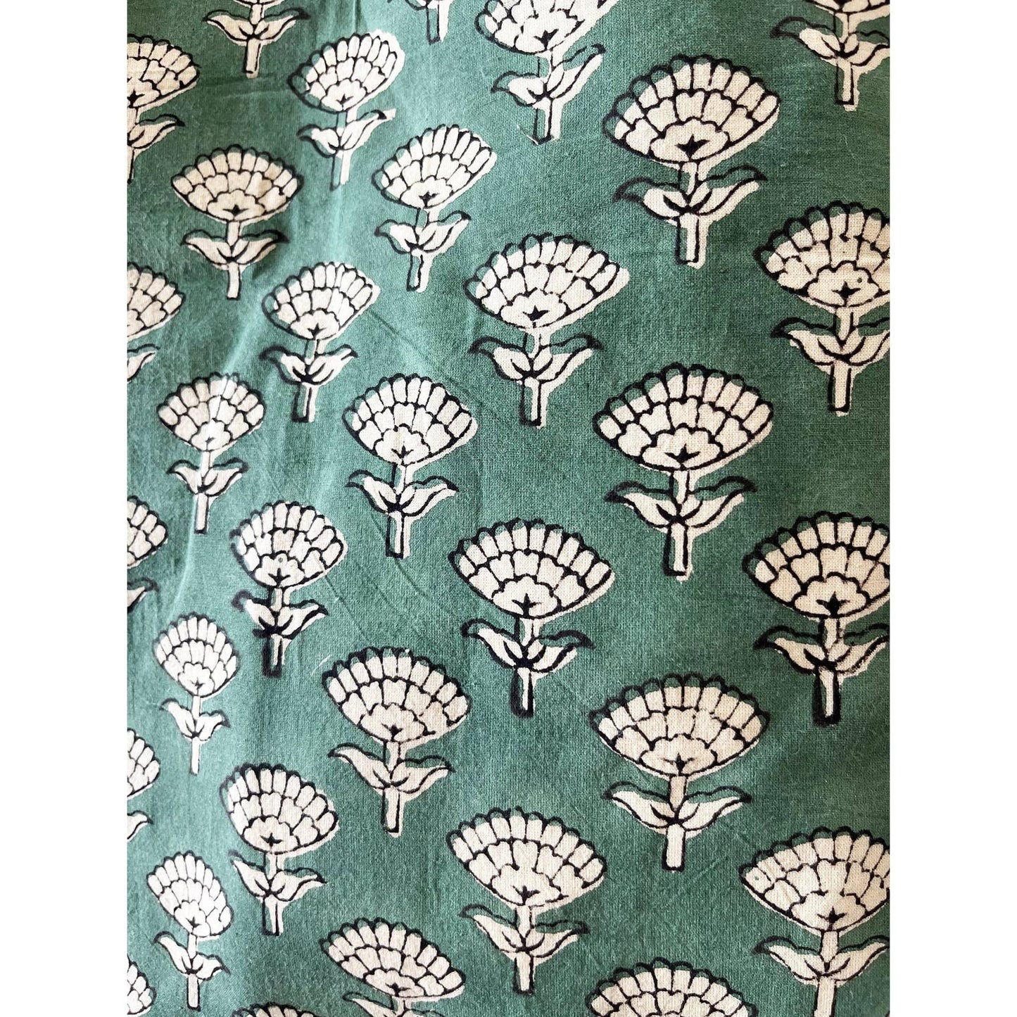 Green Flower Boho Print Tote Bag