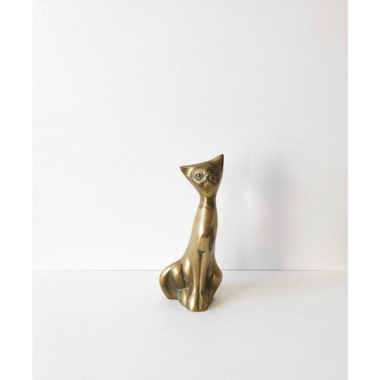 Vintage Brass Cat Figurine