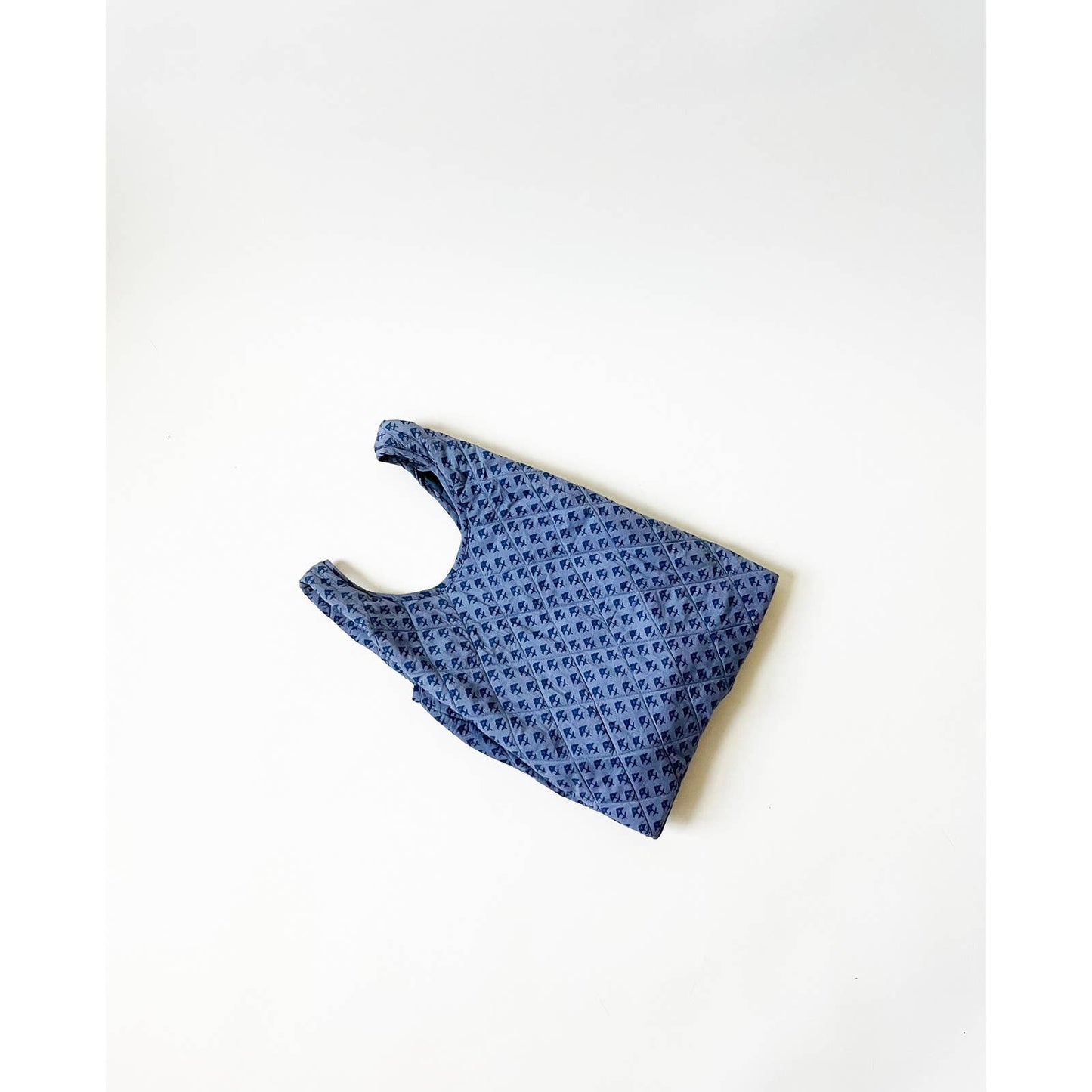 Blue Boho Print Quilted Mini Grocery Bag