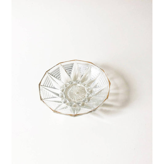 Vintage Crystal Art Deco Catchall Bowl