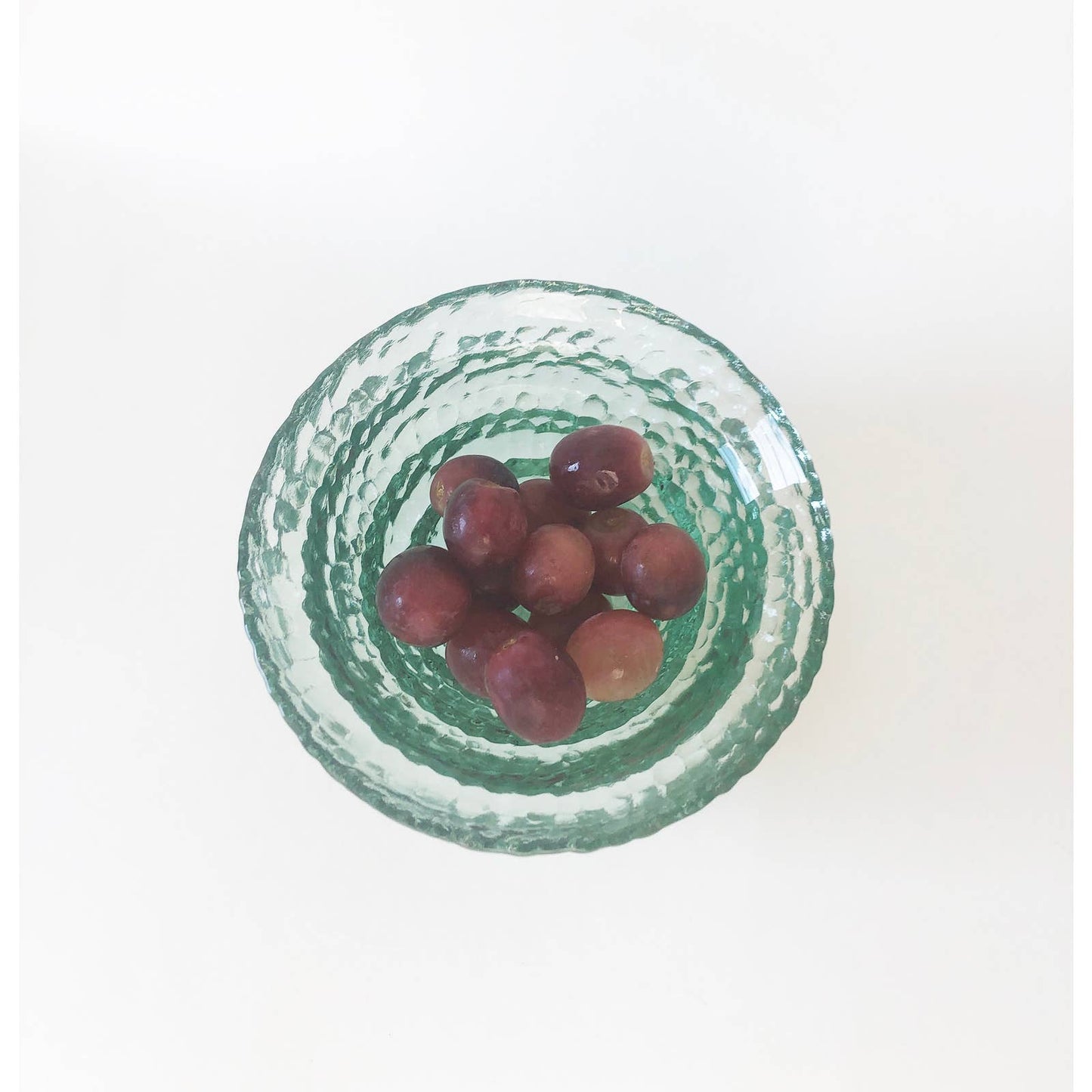 Vintage Textural Aqua Glass Bowls - Set of Two