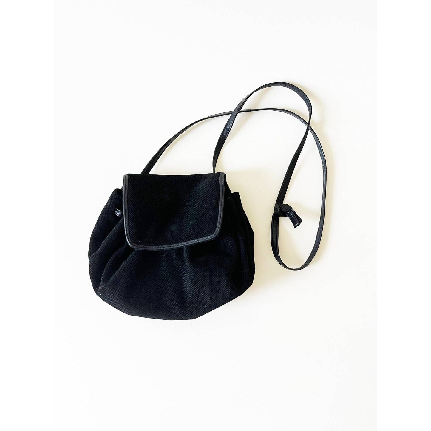 Bottega Veneta Vintage Black Leather Crossbody Bag