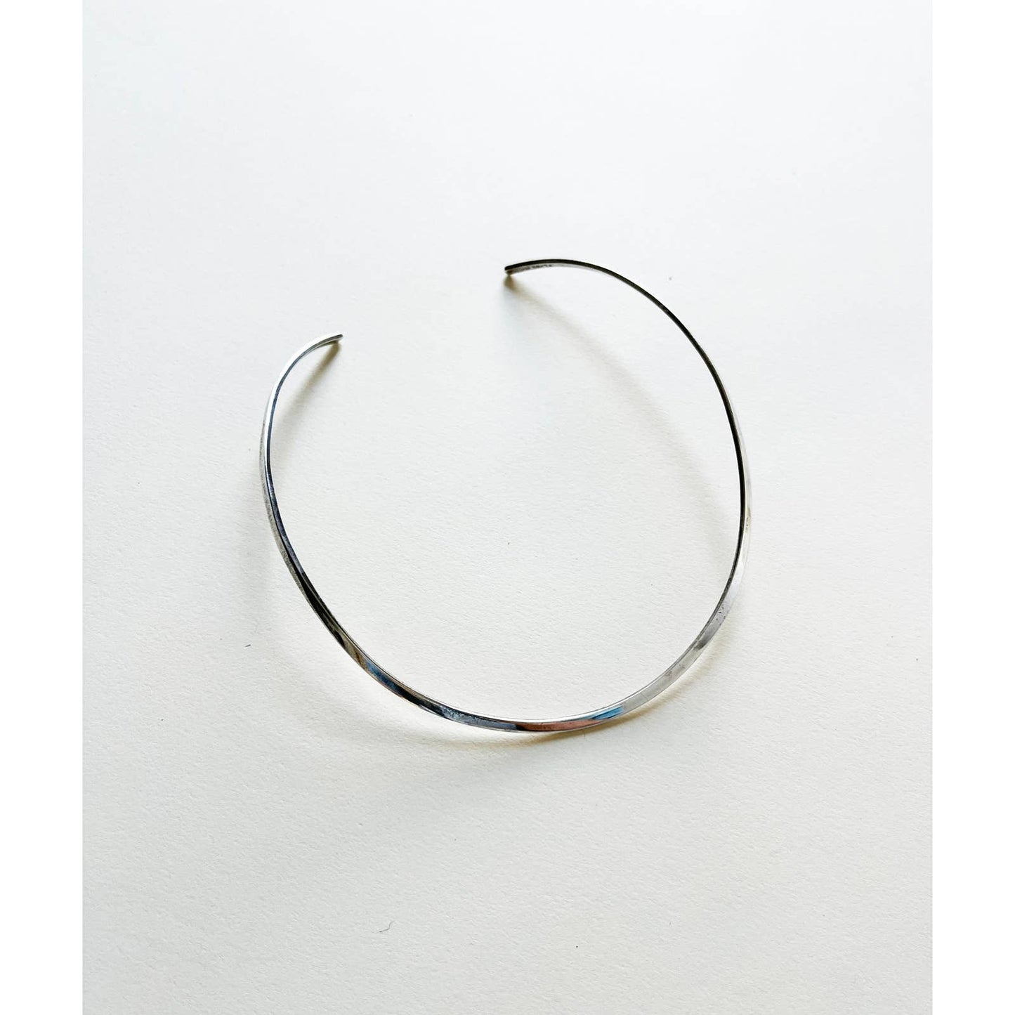 Vintage 925 Silver Modernist Thin Collar Choker