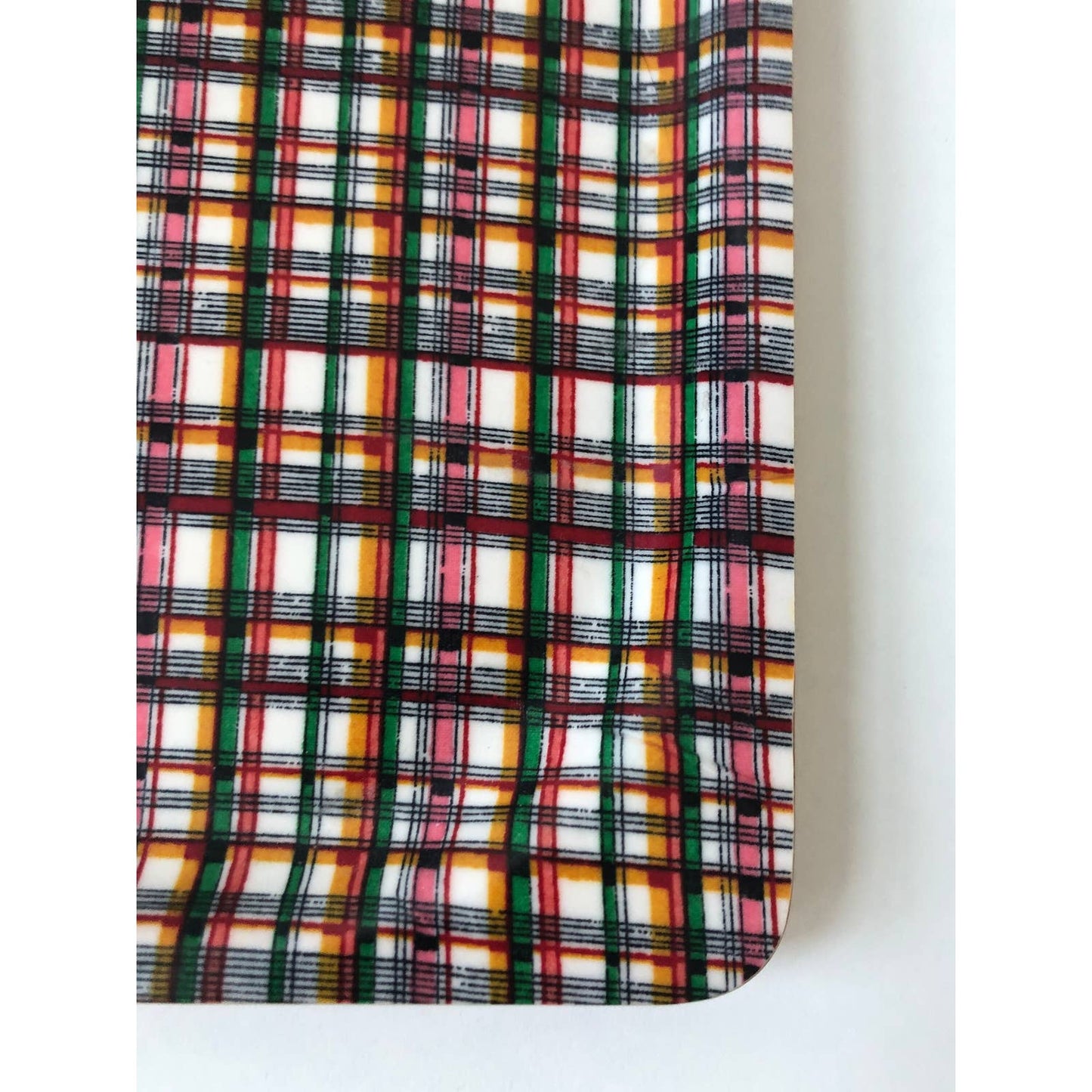 Vintage Classic Rectangular Colorful Summer Plaid Serving Tray