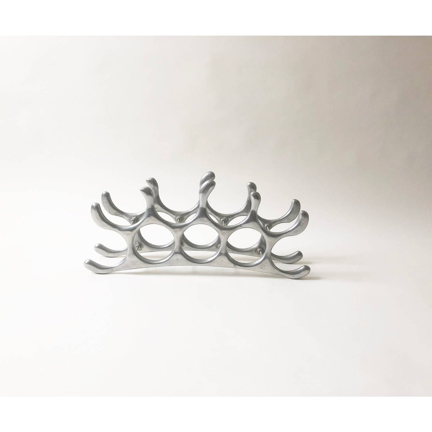 Vintage Silver Wavy Wine Rack |