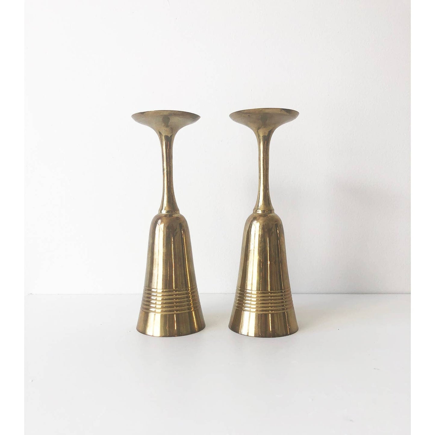 Pair of Brass Champagne Pair of Vintage Brass Glasses