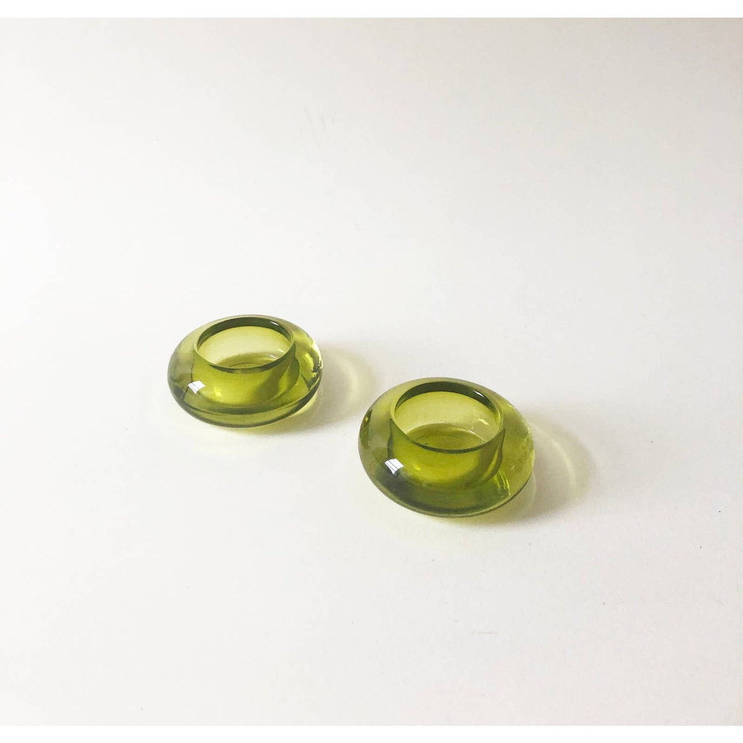 Vintage Neon Green Set of 2 Candle Holders