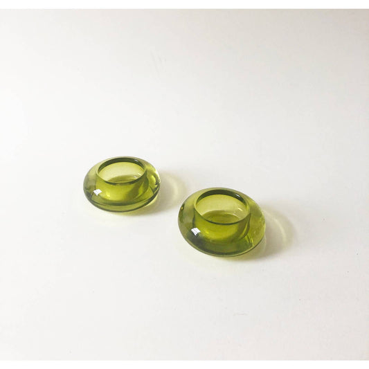 Vintage Neon Green Set of 2 Candle Holders